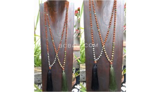 free shipping 50 pieces rudraksha necklace tassels with stone